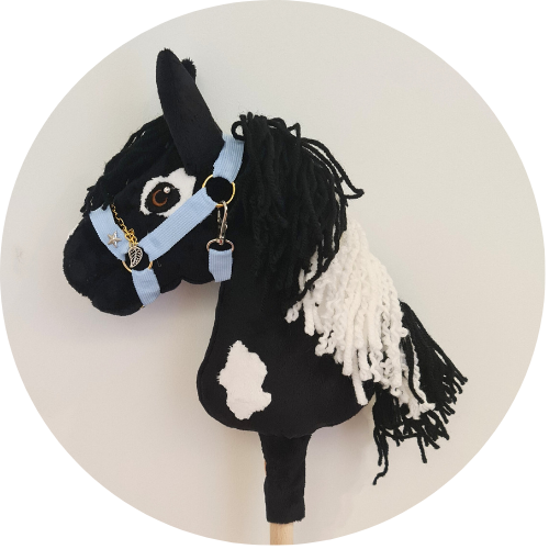 Hobby horse czarny z odmiankami A4 z kantarem - obrazek 6