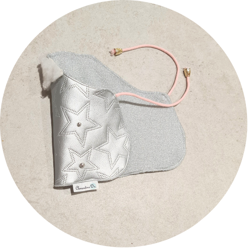 Derka z ekoskóry srebrna A4