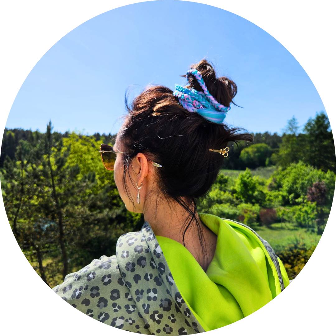 Warkoczyki na gumce niebieskie - obrazek 6