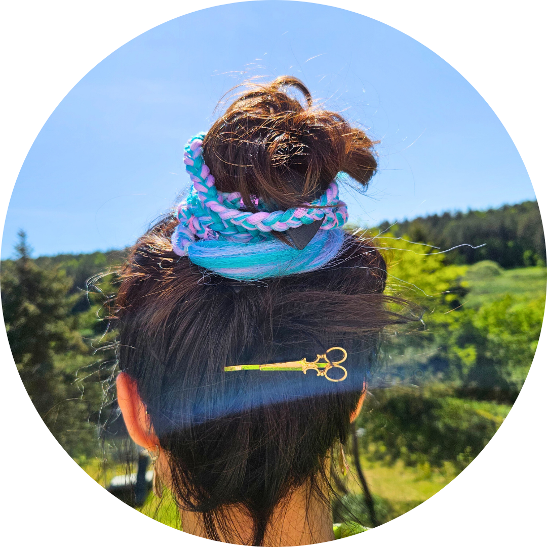 Warkoczyki na gumce niebieskie - obrazek 8