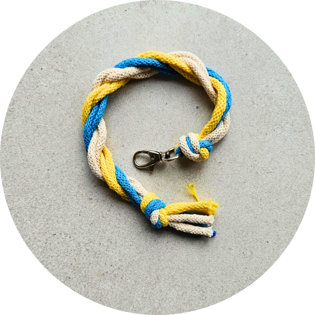 Uwiąz dla hobby horsa żółto-niebieski